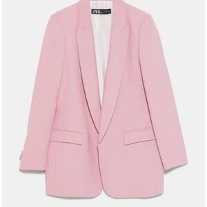 ZARA Blush Pink Tailored Blazer Women’s Structured Jacket Workwear
